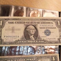 Silver 1 Dollar Bills 1957a & 1957b 
