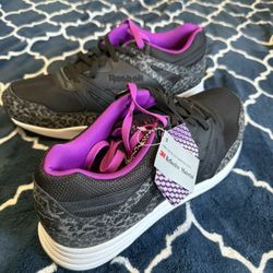 Reebok Mens Ventilator Reflective Athletic Shoe (Black and Purple) Size 12