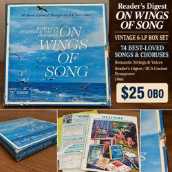 Vintage Reader’s Digest “On Wings of Song” 6-LP Vinyl Box Set – $25 OBO