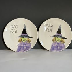 Rae Dunn Hocus Pocus plates set of 2 