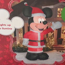 Christmas Inflatable Giant 9 Foot Mickey Mouse Santa Claus 11 Feet New 