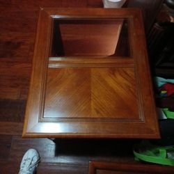Wooden Glasses Topped Table