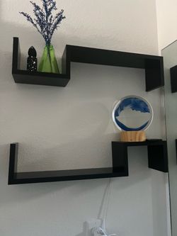 2 Black Shelves