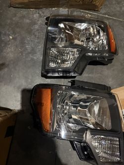 09-14 Ford F-150 black housing amber Headlights Luces Te Frente 