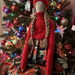 Hand made Tilda doll “Scarlet”. Holiday edition