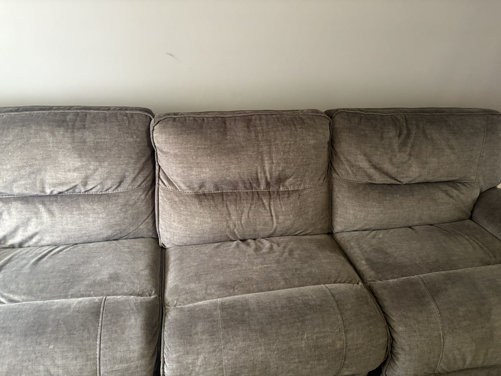 🛋️ 3-Seater Gray Reclining Sofa