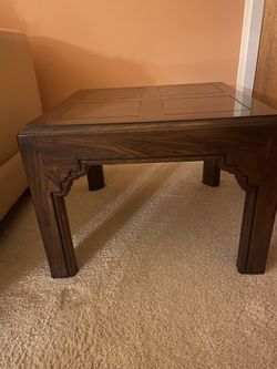 End Tables - Coffee Tables - Chow Tables A Pair. Glossy Mahogany Color.