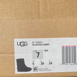 Ugg Knit Boot, Size 7, Black Knit