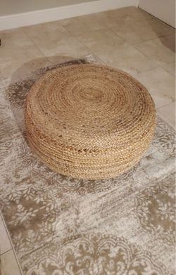 CB2 Large Braided Pouf 30" ottoman coffee table