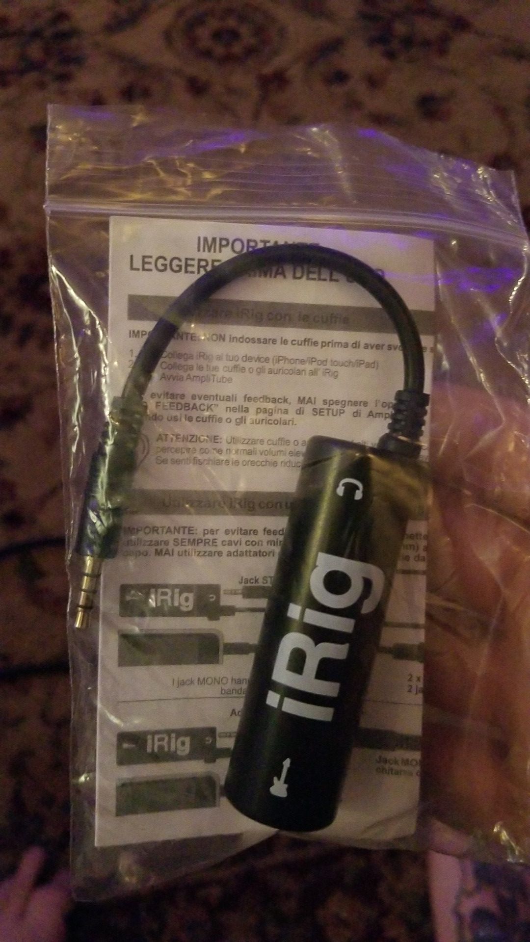 IRig phone guitar amp connector for Apple and Samsung