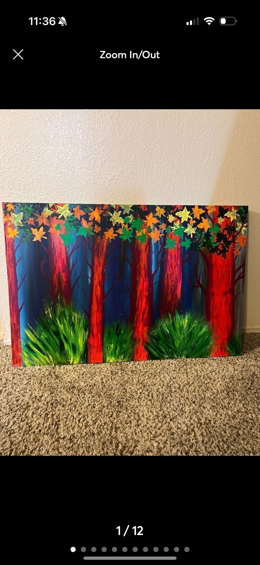 red wood forest painting