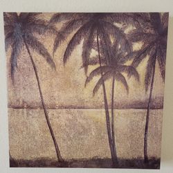 Palm Trees Painting, Oil On Canvas 