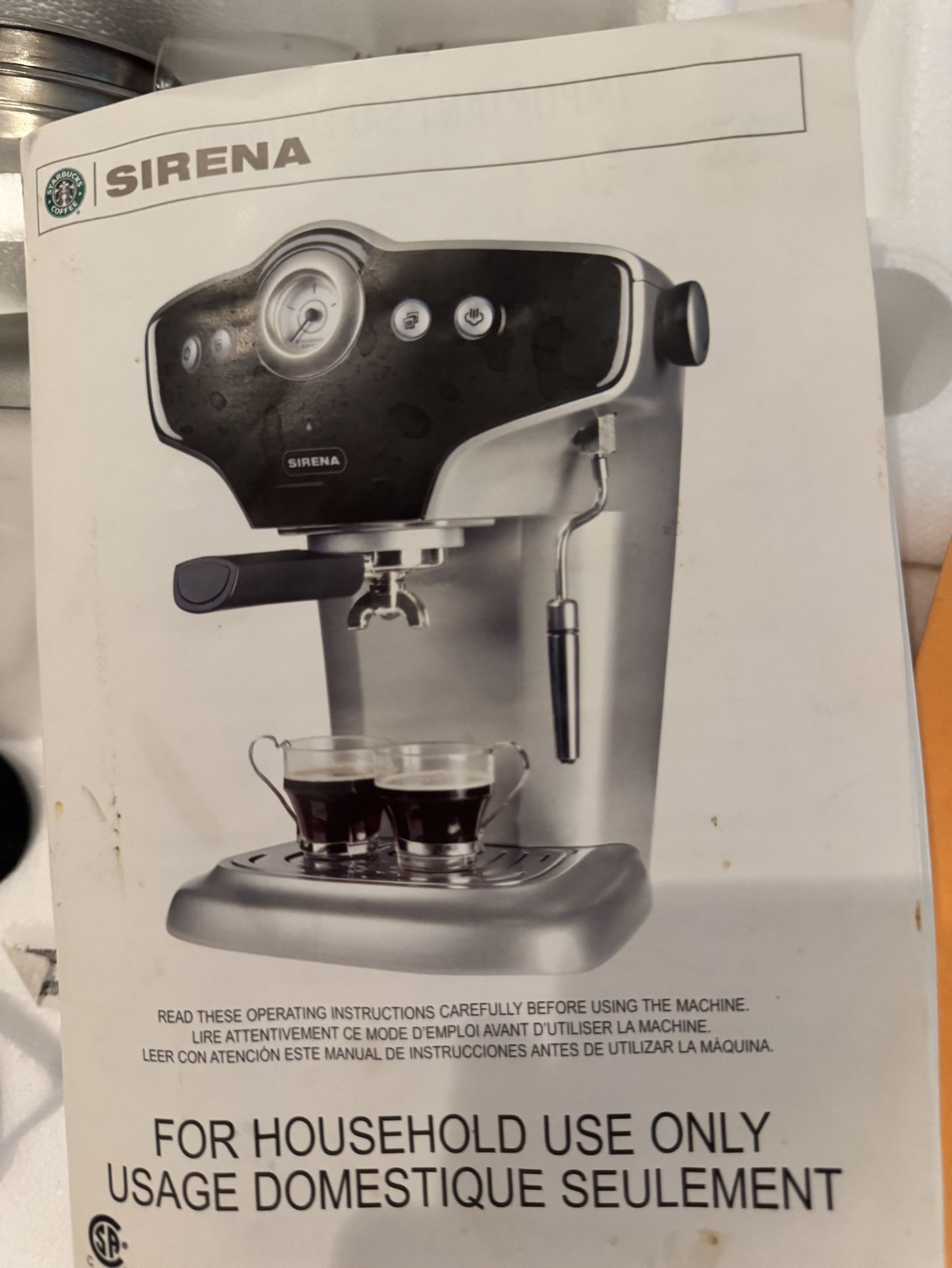 Saeco Starbucks Sirena Espresso Machine