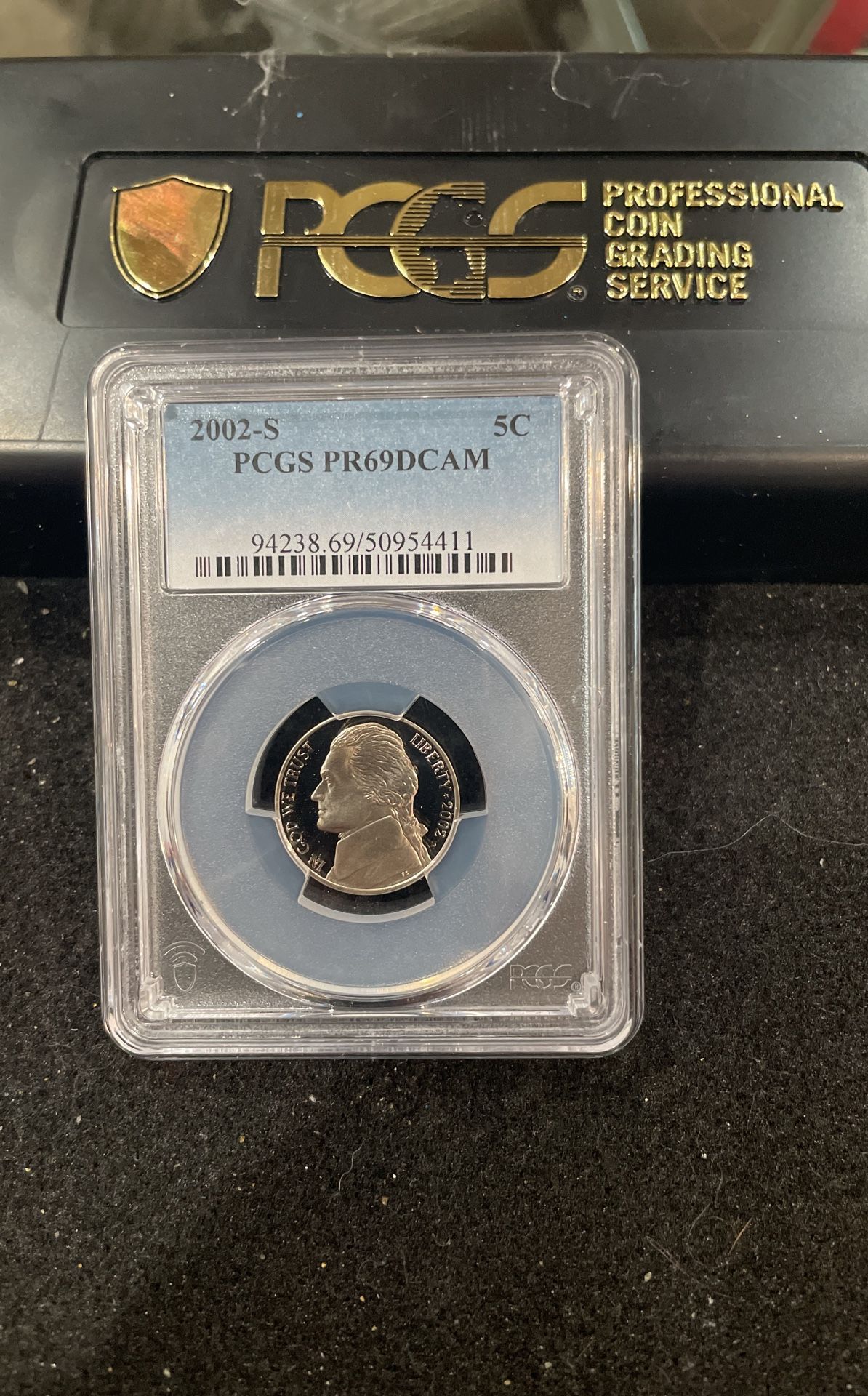 2002 S Gem Proof Jefferson Nickel Graded At PR69 With A Deep Cameo E-18