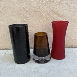 Set of 3 Decorative solid flowers Vases