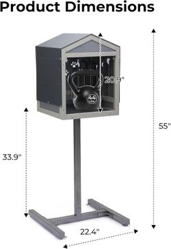 55” Tall Elevated Outdoor Cat Feeding Station with Weather-Resistant Shelter & Stand
