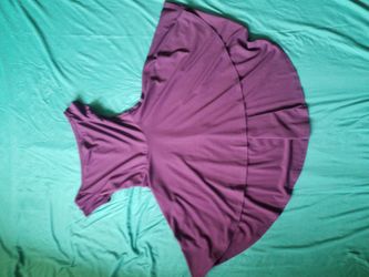 SIZE MEDIUM COTTON LACE SHEER STOMACH AREA BLACK AND IVORY DRESS, PURPLE FLARE DRESS(SHORT IN FRONT LONG IN BACK) AND PINK FLARE DRESS