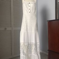 White Lace Long Dress. Size L.   Brand New