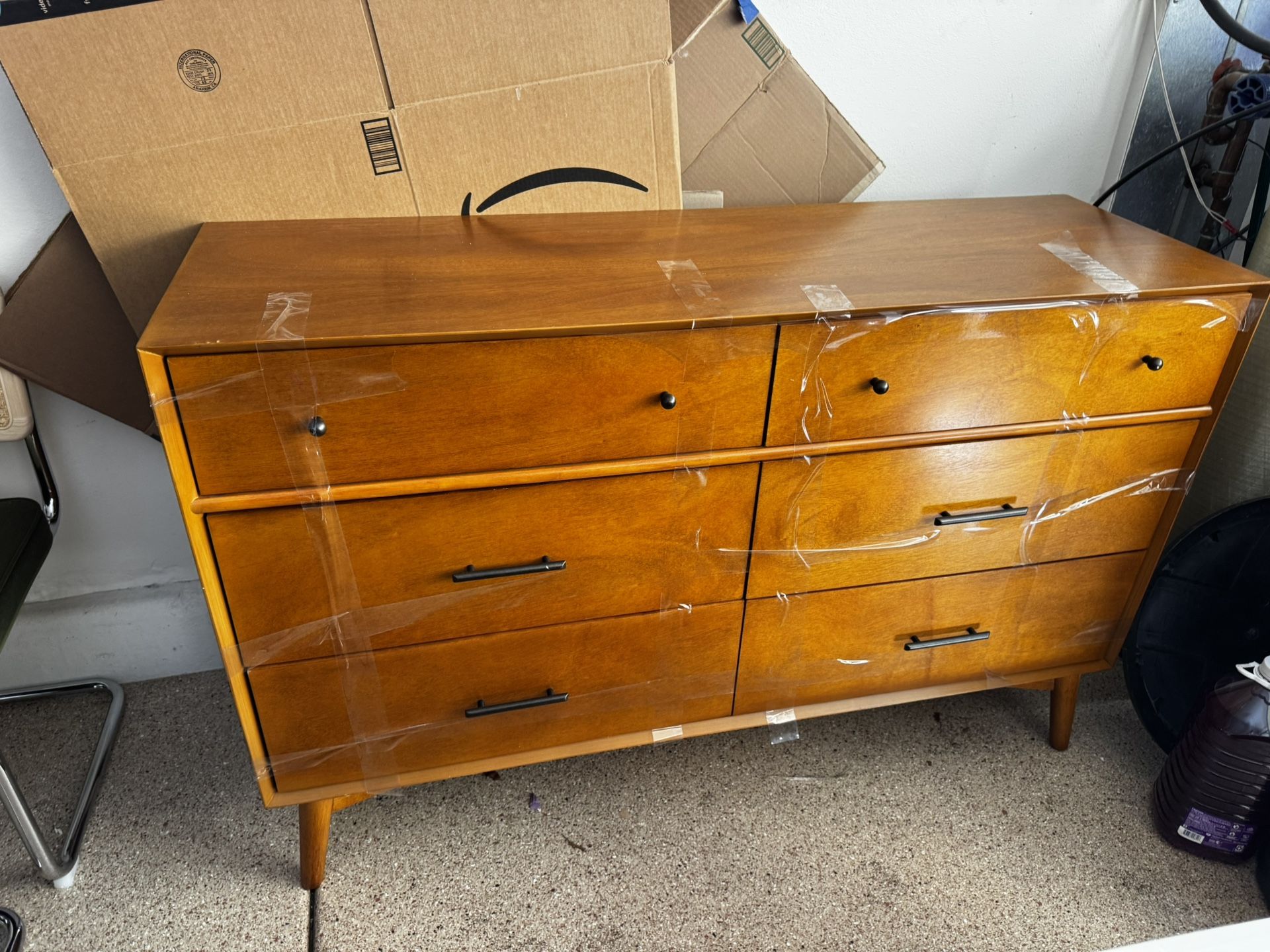 Alton Cherry II Brown Wood 36" 6 Drawer Dresser