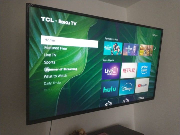 50 " Inch 4k TCL Roku TV with Wall Mount