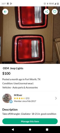  OEM Jeep Lights 19-21