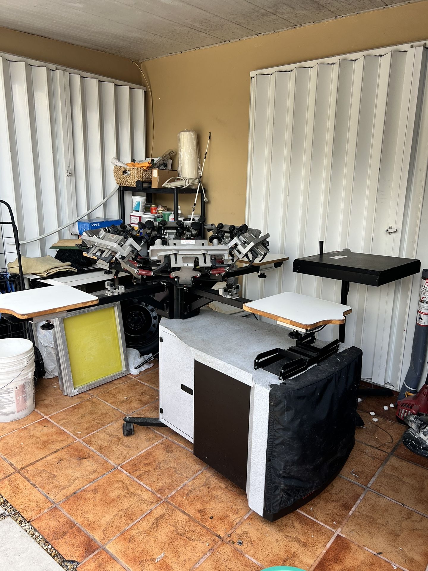 Screen printing carousel Printa 770 Series 6 Color 4 Platen With Exposure unit
