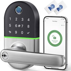 Smart Door Lock with Handle: Keypad Door Lock for Front Door - Keyless Entry 