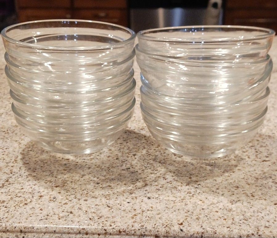 10 Little Glass Candy/Sauce Bowls
