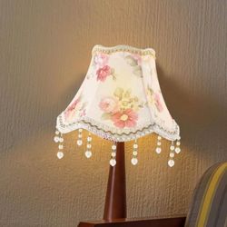 🌸 Romantic Floral Macrame Lampshade – Pink (9.8” x 7.0”) 🌸  📍 Pickup Location: Durango and 215  ✨ Add a touch of vintage elegance to your space wit