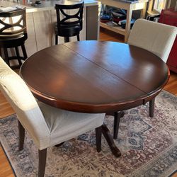 Pier One Pedestal Dining Table With Extension Leaf