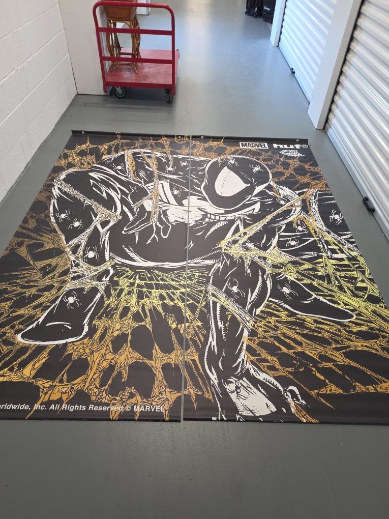 Rare Marvel HUF SpiderMan Black Suit Store Display Banners Zumiez Promo Set of 2