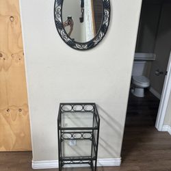 Iron Mirror And Stand 