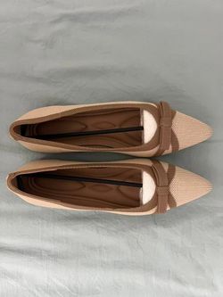 NEW Women's Pointed-Toe Knit Ballet Flats – Bow Detail – 2 Colors