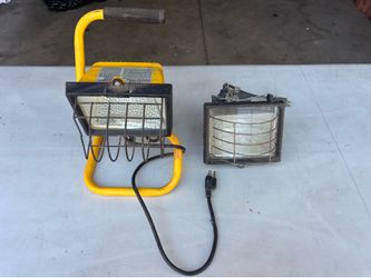 2 Portable Halogen Work Lights – Garage Shop Construction