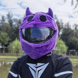 Helmet Cover -Purple Monster