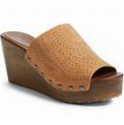 Hinge Women Wooden Platformy Wedge Size 6 1/2 M