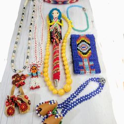 Vintage Kachina Doll Necklace ALONG WITH Mixed Lot Most Items Were Handmade