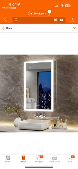 New in box QueenFun Elega 20 in. W x 32 in. H Rectangular Aluminum Recessed/Wall Mount Dimmable Fogless Lighted Medicine Cabinet with Mirror, BLMC2032