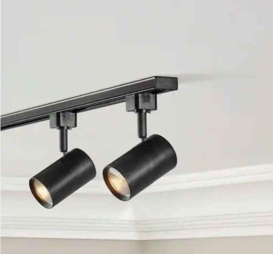 Integrated LED Linear Track Lighting Cylinder Head In Black