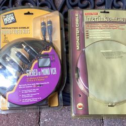 Monster Cable Audio & Video Cables 3’ New In Package, Monster Digital Interlink Data 100 3.3’ (open Package)