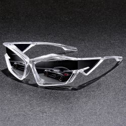 Clear Frame Sport Sunglasses UV400 Shield Wrap Cycling Streetwear Unisex