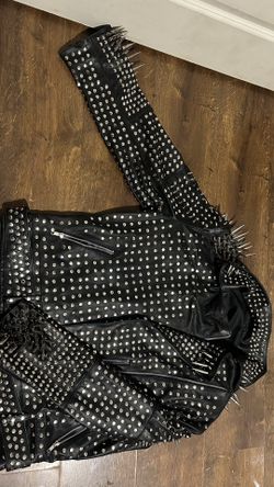 Unbranded European Real Leather Studded/Spiked Moto Jacket