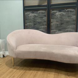 Suede Pink Loveseat Couch