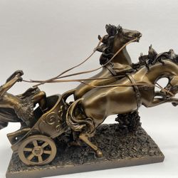 ROMAN CHARIOTEER STATUE (RESIN) Design Toscano. Bronze Color. 
