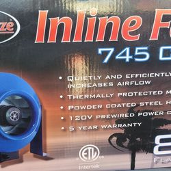 Durabreeze Inline Fan 745CF 6" flange