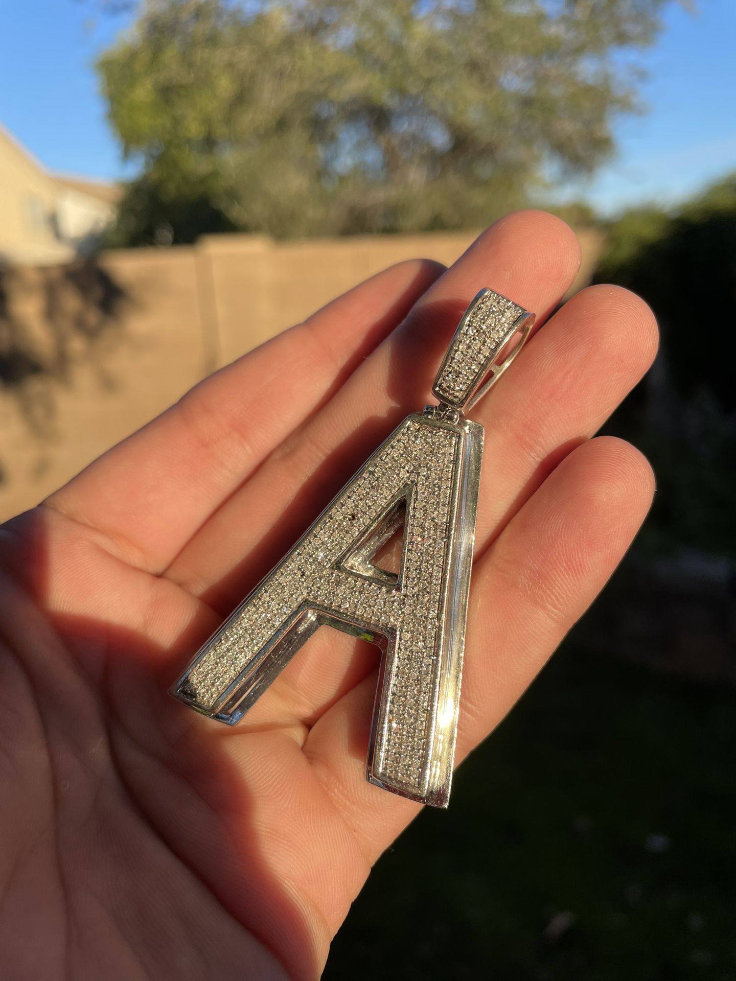 Big A Pendant 10k Natural Ice 