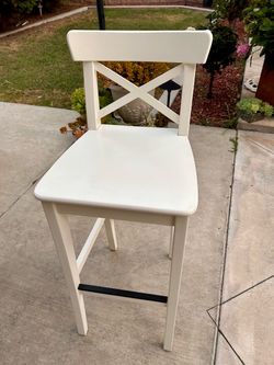 2 White IKEA Bar Stools - 29” height