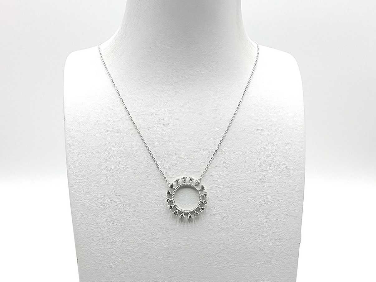 0.45 Dwt Lab Diamond Pendant Chain Sterling Sliver Mk1225rzmia