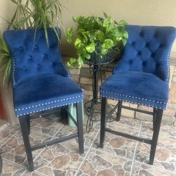Velvet Blue Chairs
