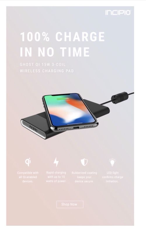 Incipio Wireless Charger for IPhone X, iPhone 8